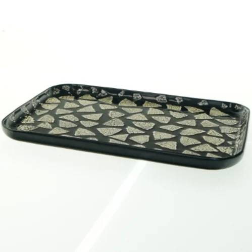 Lakbakke med krakeleret mønster (str. 30x21 cm)