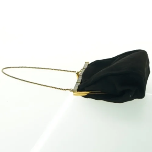 Sort aftenhåndtaske med guldkæde (str. 18x14 cm)