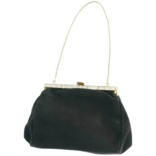 Sort aftenhåndtaske med guldkæde (str. 18x14 cm)