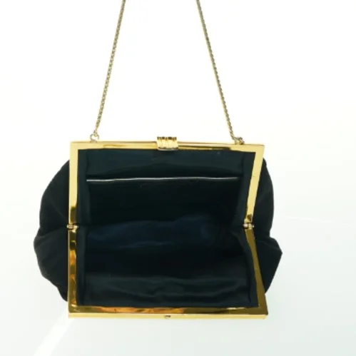 Sort aftenhåndtaske med guldkæde (str. 18x14 cm)