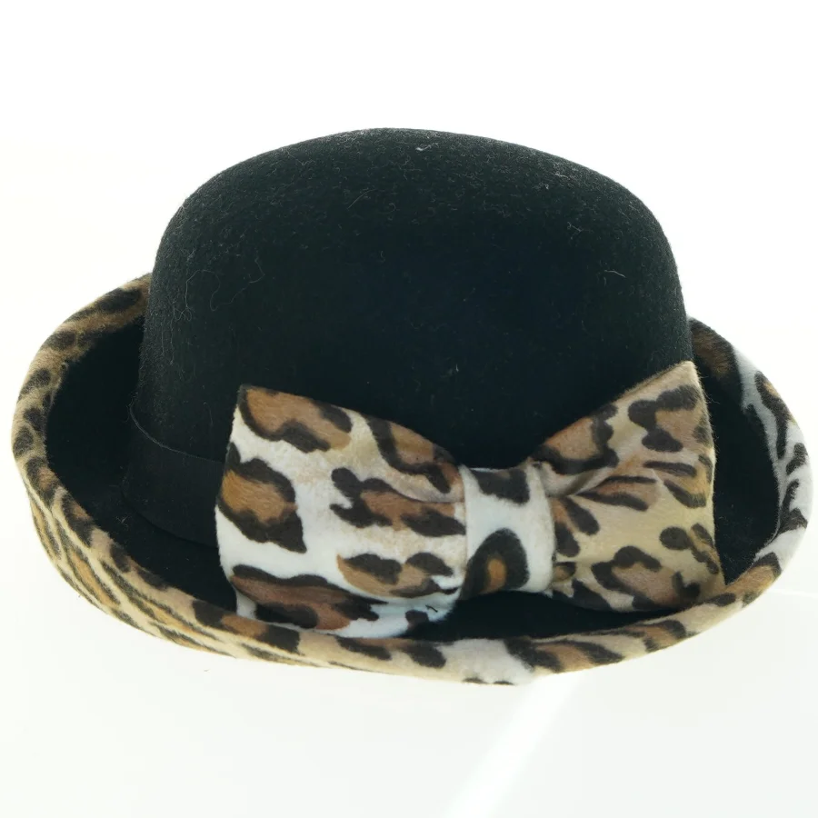 Hat med leopardprintet bånd(str. 21x24x13 cm)