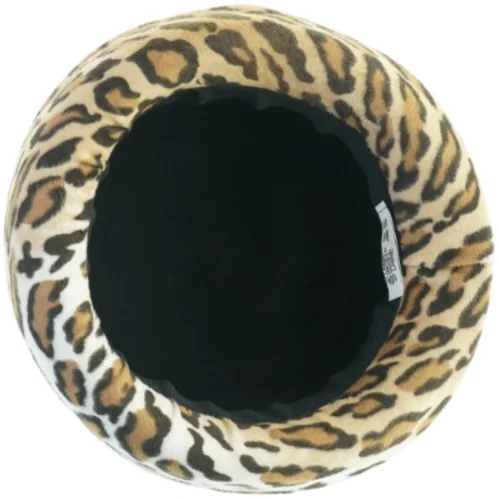 Hat med leopardprintet bånd(str. 21x24x13 cm)