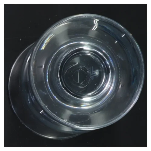 Glas vase på fod (str. 14 cm)