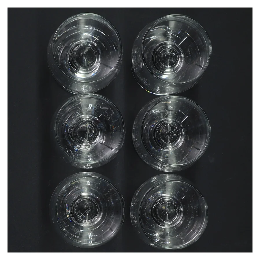 Sæt med seks klare glas (str. H. 9 cm, ø 4,5 cm)