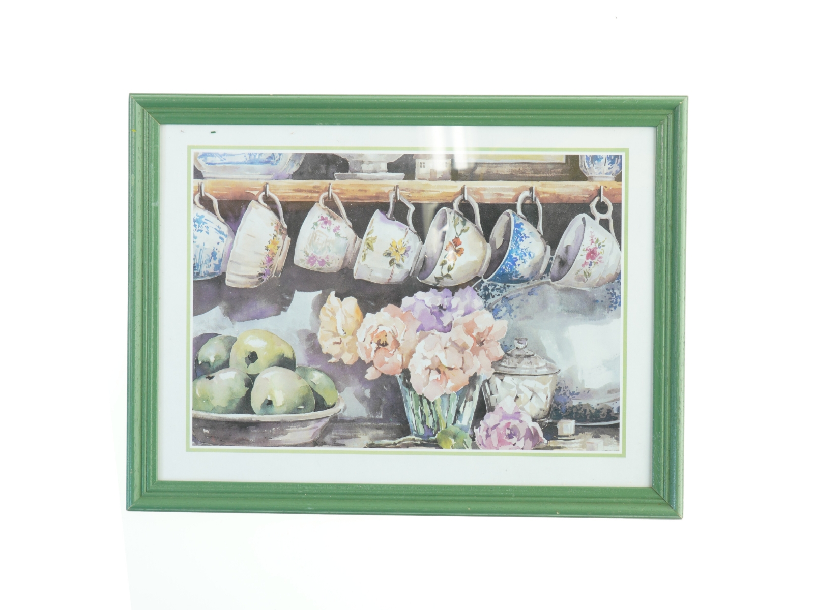 Indrammet billede af tekopper (str. 42x32 cm)