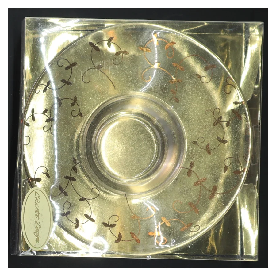 Glaslysestage med dekorative motiver fra Charlot Design (str. Ø 15 cm)