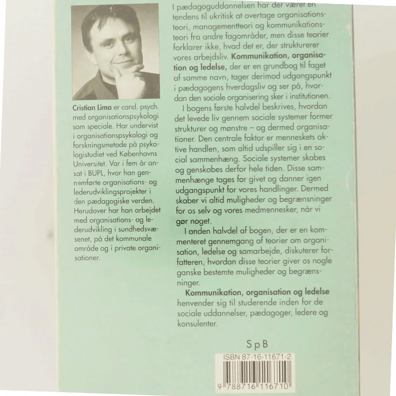 Kommunikation, organisation og ledelse af Cristian Lima (Bog)