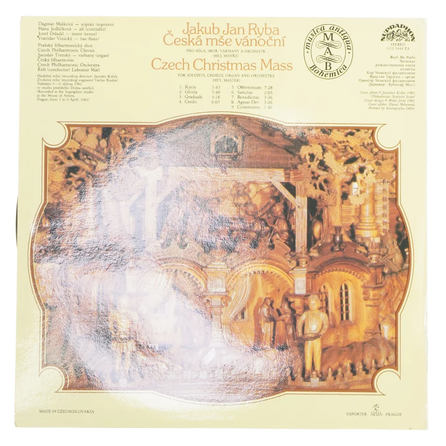 Jakub Jan Ryba Česká mše vánoční LP fra Supraphon