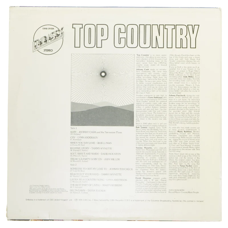 Top Country LP fra Embassy