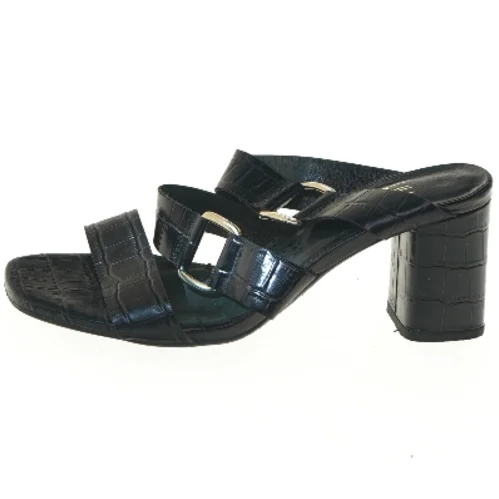 Sort hælsandal med krokodillemønster fra Billi Bi (str. 38 )