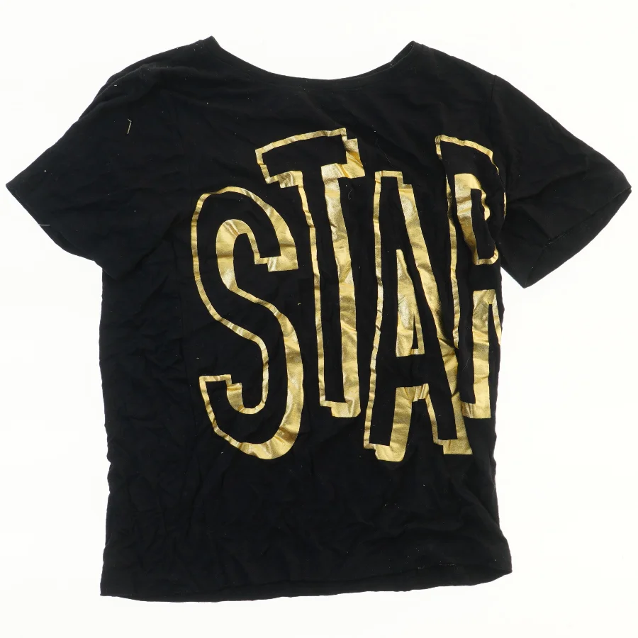 Sort T-shirt med stort guldfarvet STAR-print fra Royal Rebels (str. 134)