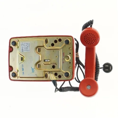 Rød drejeskive telefon (str. 21x14 cm)