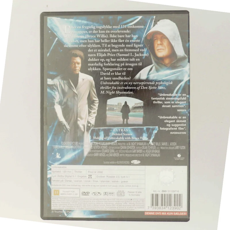 Unbreakable med Bruce Willis (DVD)