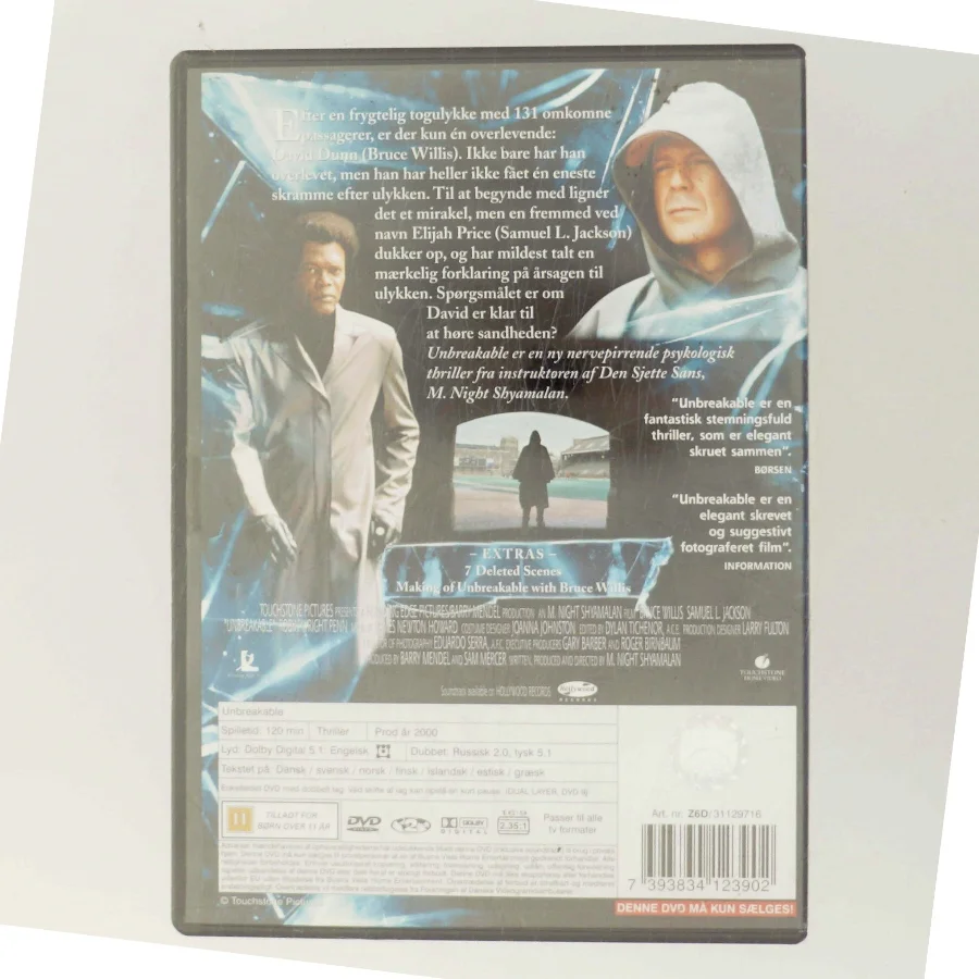 Unbreakable med Bruce Willis (DVD)