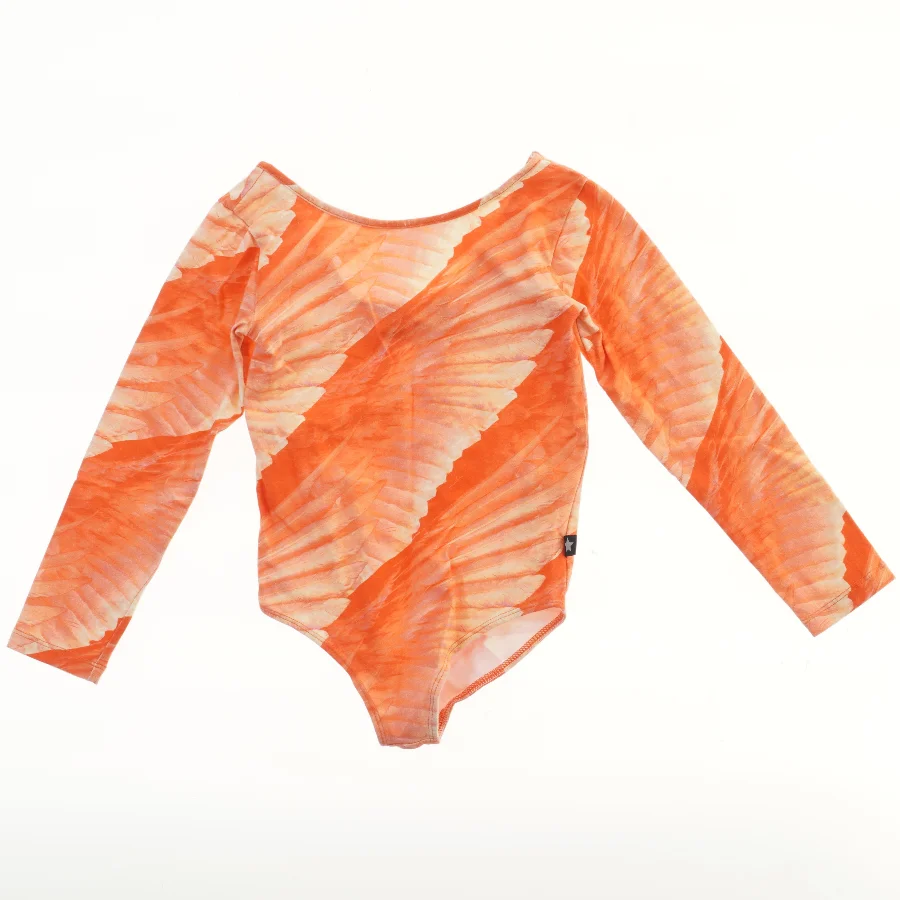 Langærmet bodystocking med orange mønster fra Molo (str. 110)