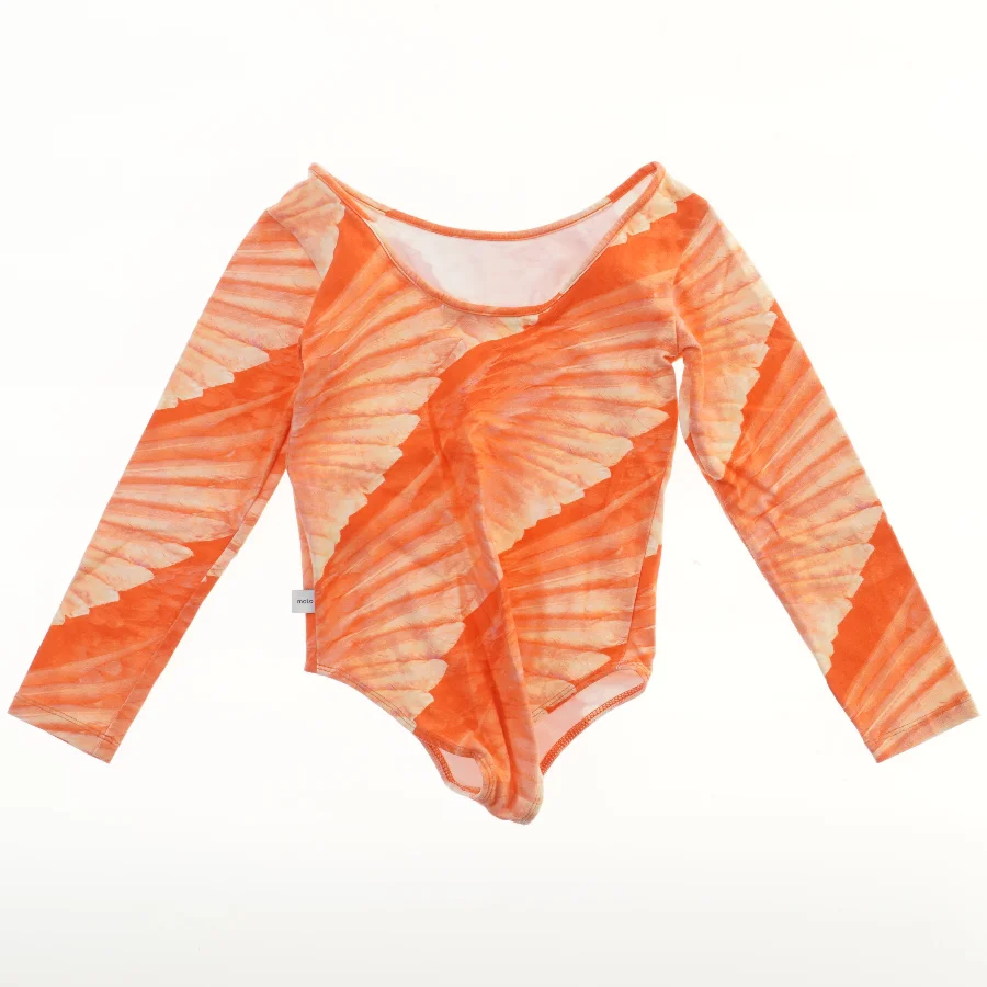 Langærmet bodystocking med orange mønster fra Molo (str. 110)