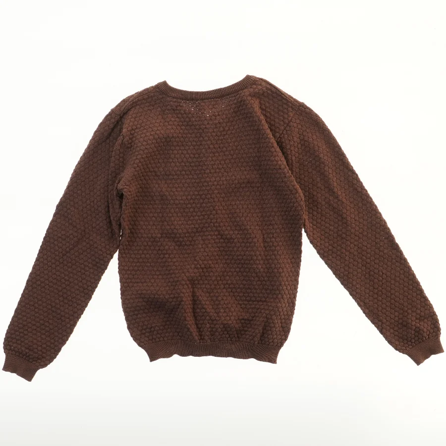 Brun cardigan fra Friends (str. 140)