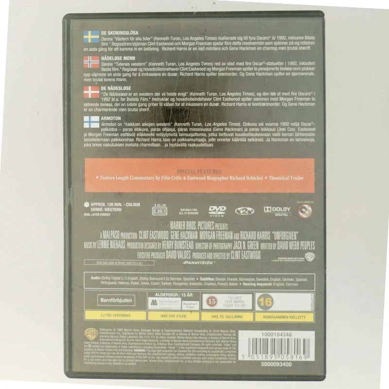 Unforgiven                                        <span class="label label-blank pull-right" style="margin-right: 3px;">Standard edition</span> med Clint Eastwood (DVD)