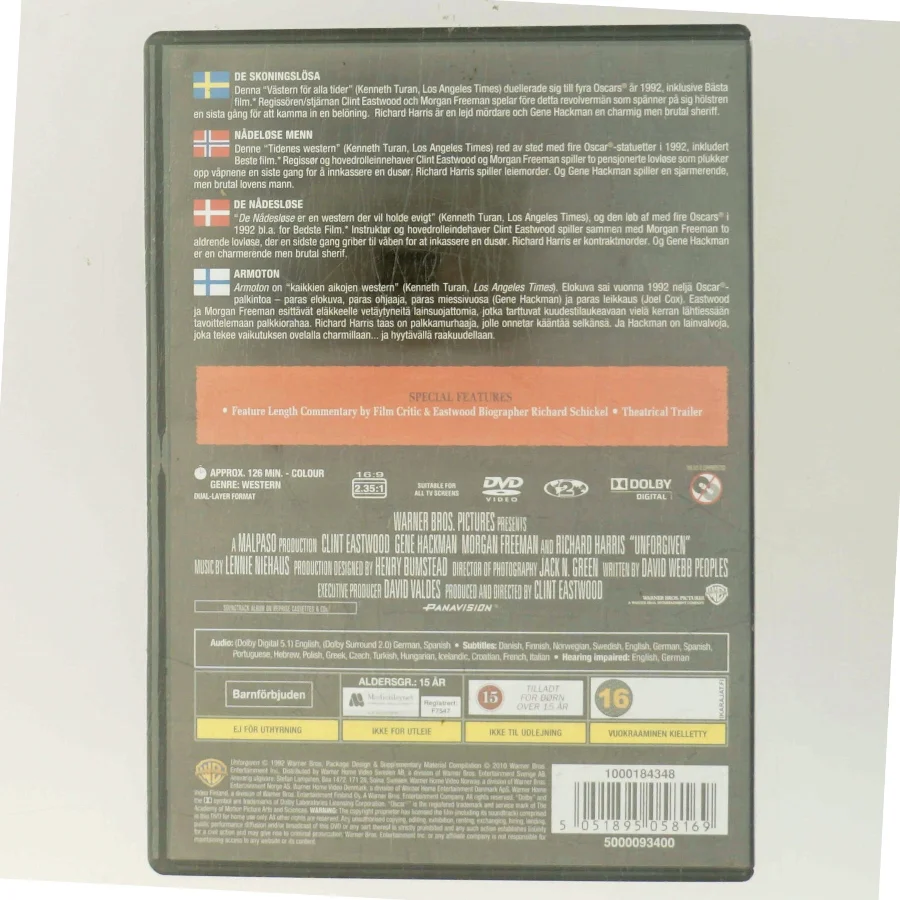 Unforgiven                                        <span class="label label-blank pull-right" style="margin-right: 3px;">Standard edition</span> med Clint Eastwood (DVD)