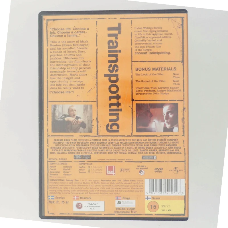 Trainspotting med Ewan McGregor (DVD)