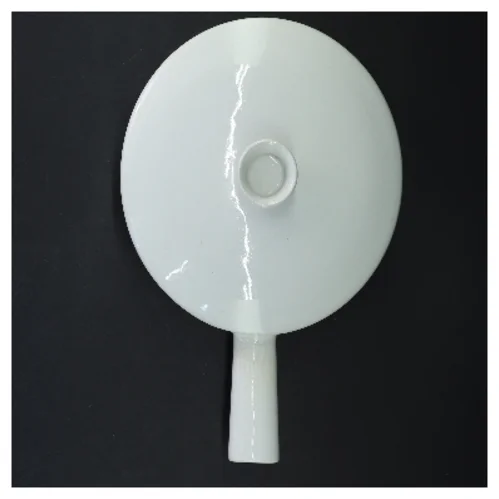 Hvid keramisk kasserolle med låg fra Arabia (str. 19x26x5 cm)