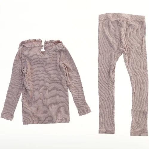 Ribbet bluse og leggings sæt med flæser fra Name It (str. 104)