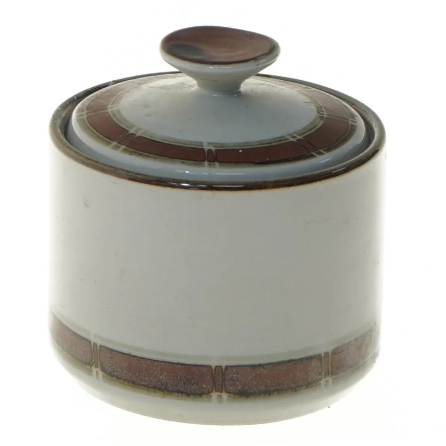 Keramisk krukke med låg fra Desiree (str. Ø 9,5 cm længde 9,5 cm)