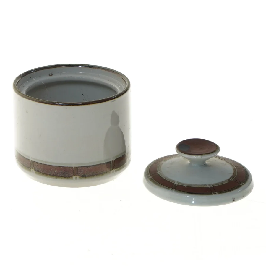 Keramisk krukke med låg fra Desiree (str. Ø 9,5 cm længde 9,5 cm)