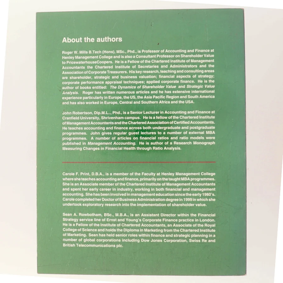 Fundamentals of Managerial Accounting and Finance bog (Bog)