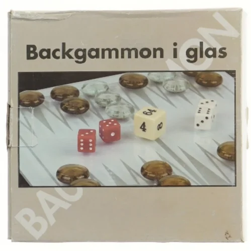 Backgammon spil i glas (str. 20x20 cm)