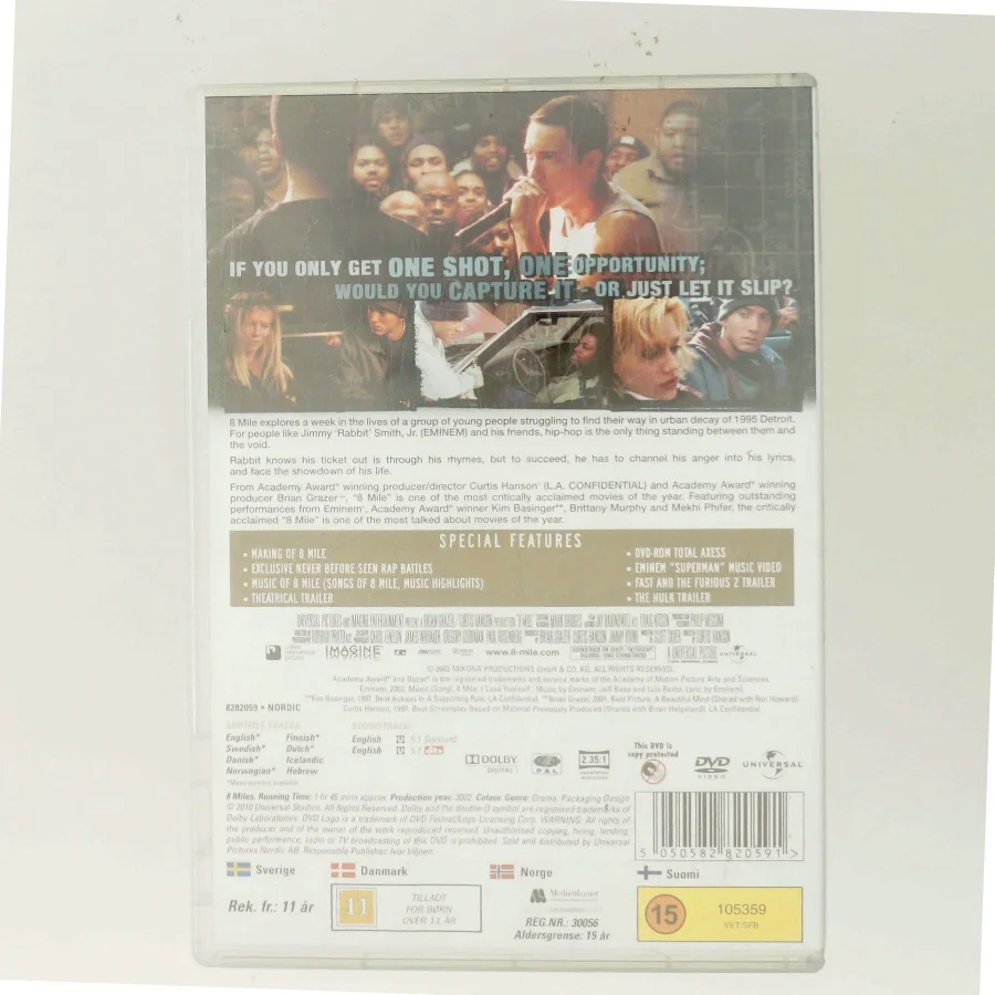 8 Mile                                        <span class="label label-blank pull-right" style="margin-right: 3px;">Oscar edition</span> med Eminem (DVD)