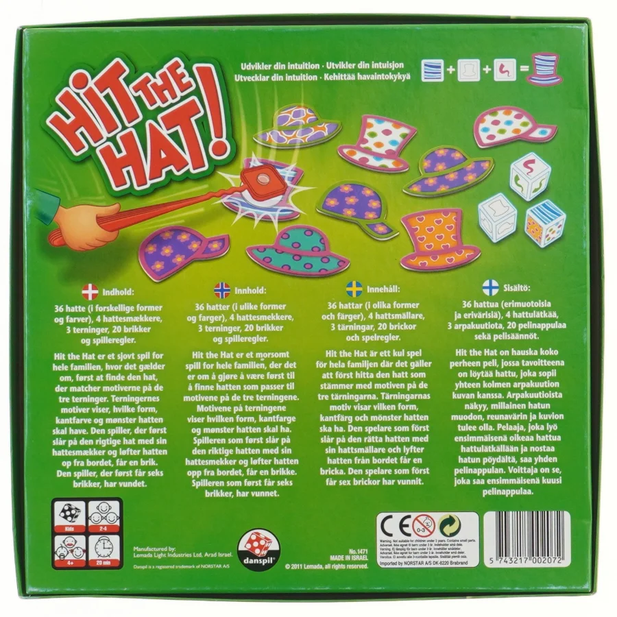 Hit the Hat brætspil (str. 27x27 cm)