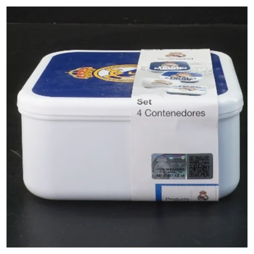 Madkasse sæt med 4 stykker fra Real Madrid (str. 14x14 cm)