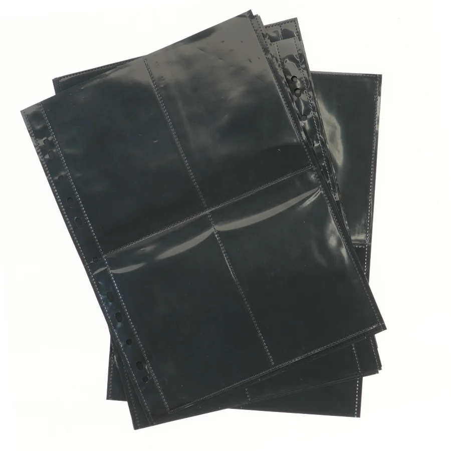 10 stk plastlommer med lommer til samlekort A4 (str. 10 stk 31,5x23,5 cm)