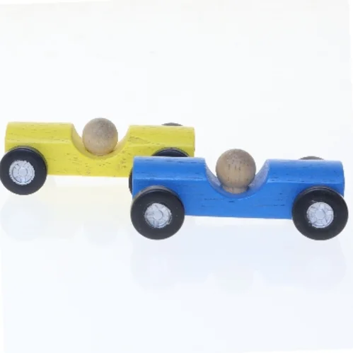 Trælegetøjsbiler, sæt af 2 (str. 2 stk 6 cm)