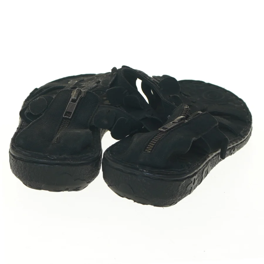 Sorte sandaler med blomsterdetaljer str. 38 (str. 38 )