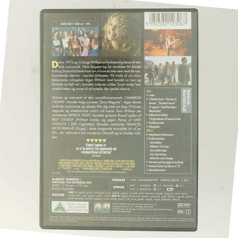 Almost Famous: Untitled - The Extended Cut med Patrick Fugit (DVD)