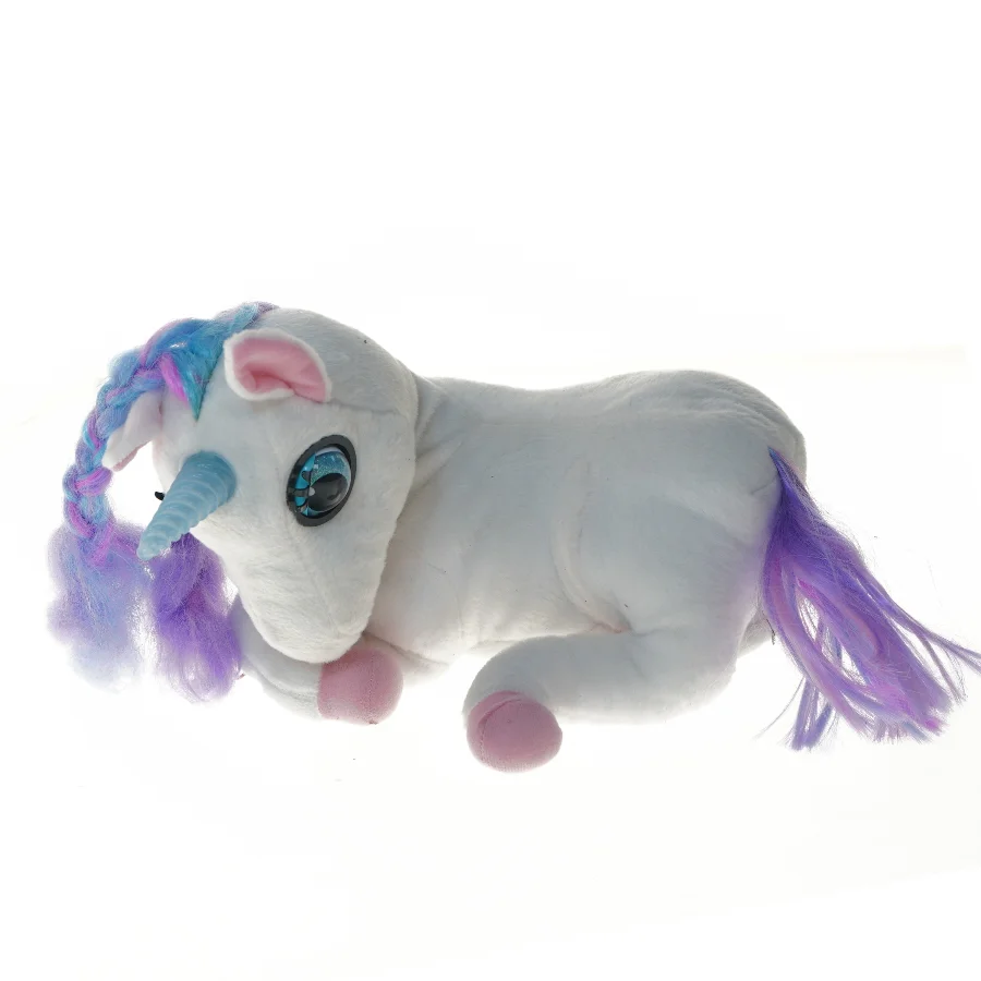 Blød enhjørning bamse (str. 28 cm)