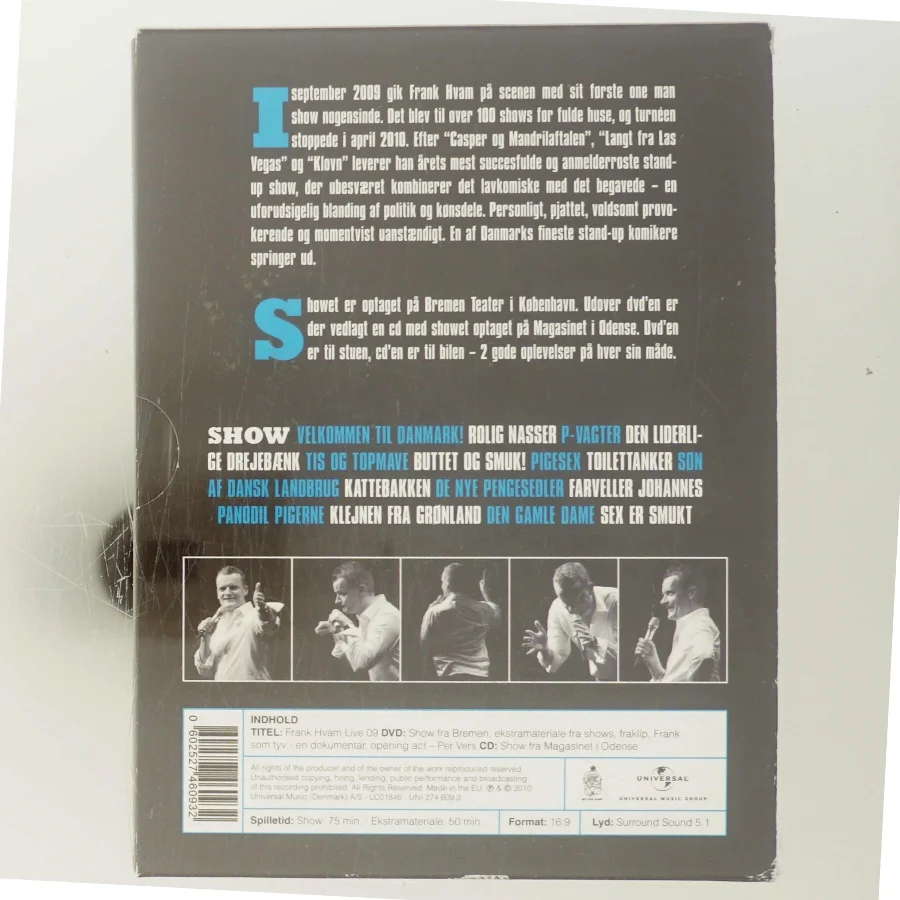 Live 09, Frank Hvam med Frank Hvam (DVD)