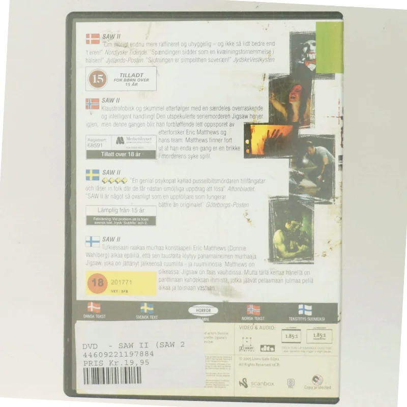 Saw II med Donnie Wahlberg (DVD)