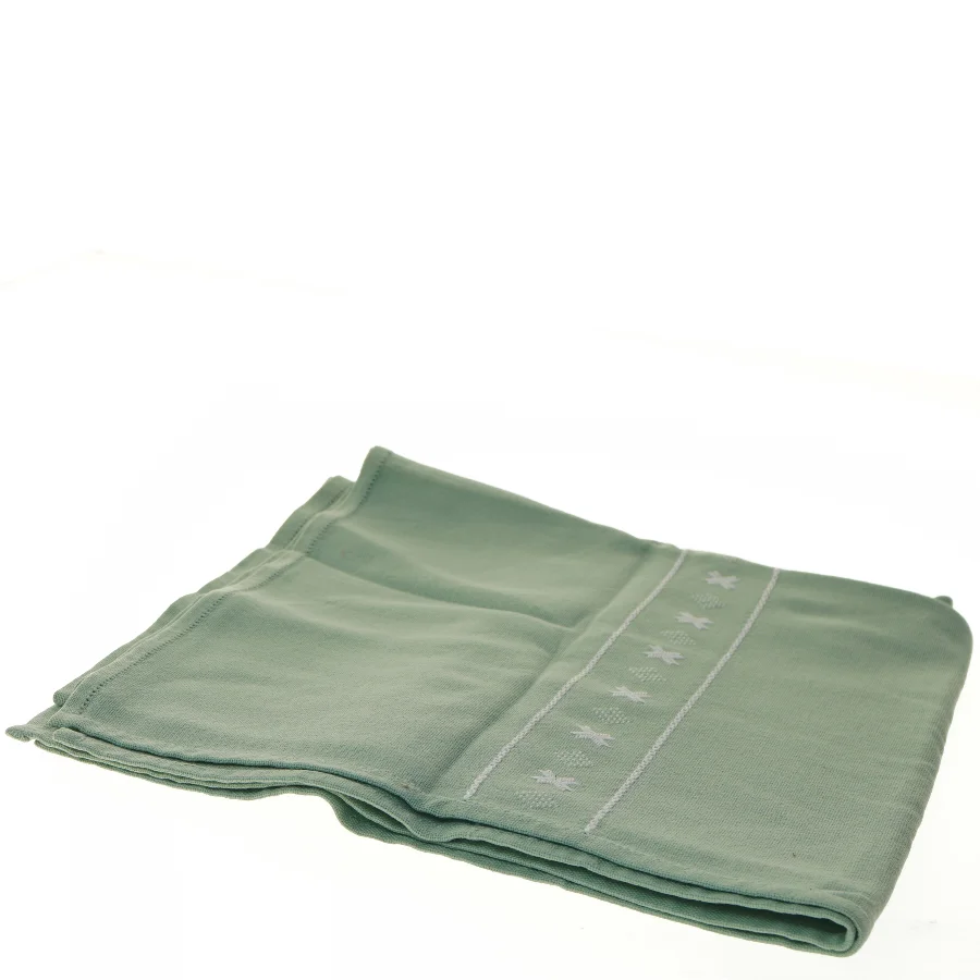 Grøn bordløber med broderet mønster 140x65 cm (str. 140x65 cm)
