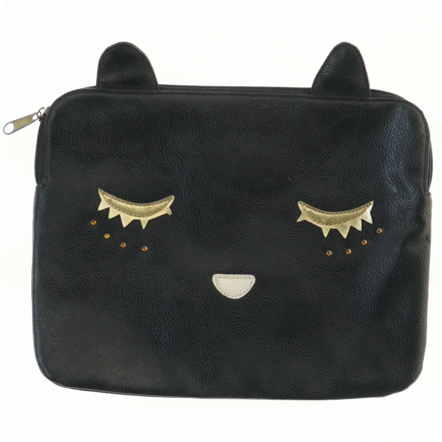 Sort taske med dyremotiv (str. 26x20,5 cm)