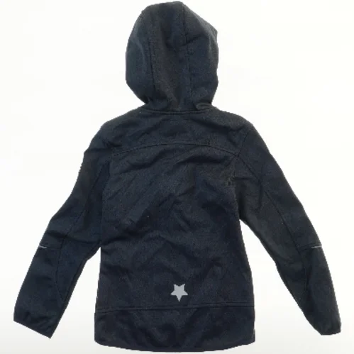 Softshell jakke med hætte og lynlås (str. 140)