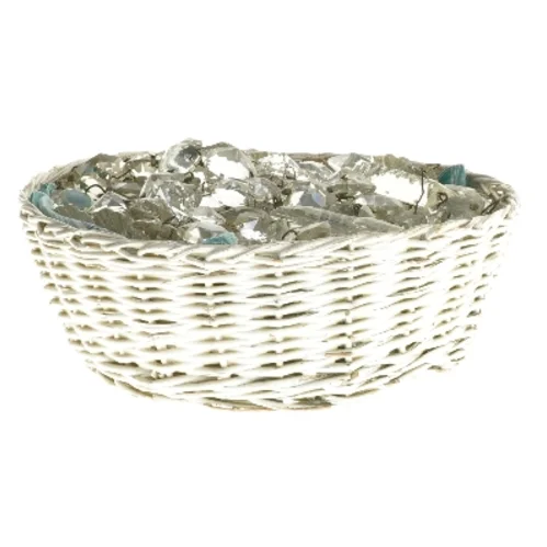 Kurv med krystalpynt (str. 21,5 cm)