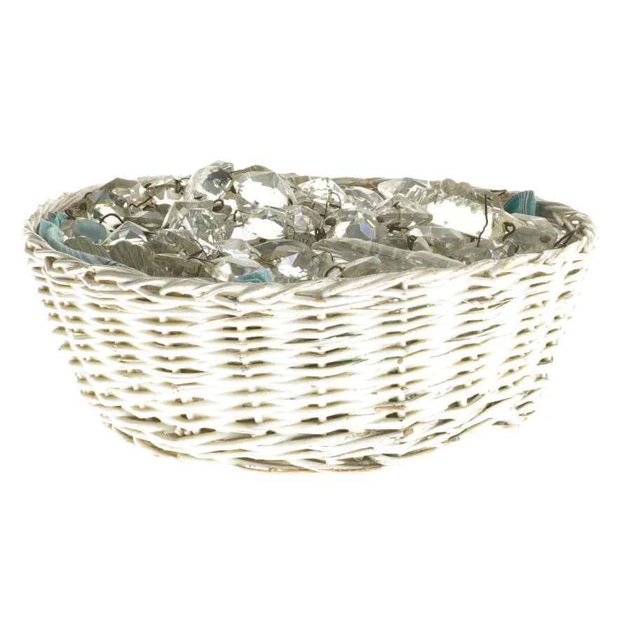 Kurv med krystalpynt (str. 21,5 cm)