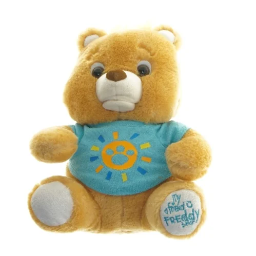 Bamse med blå trøje (str. 28 cm)