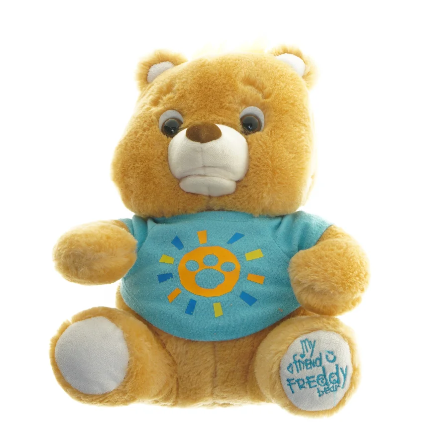 Bamse med blå trøje (str. 28 cm)