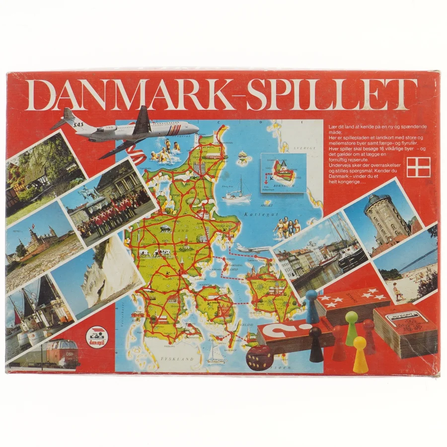 Danmark-spillet brætspil (str. 39x28 cm)