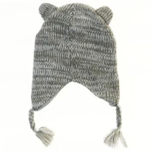 Strikket hue med kattemotiv fra Zebralino (str. 21,5 cm)