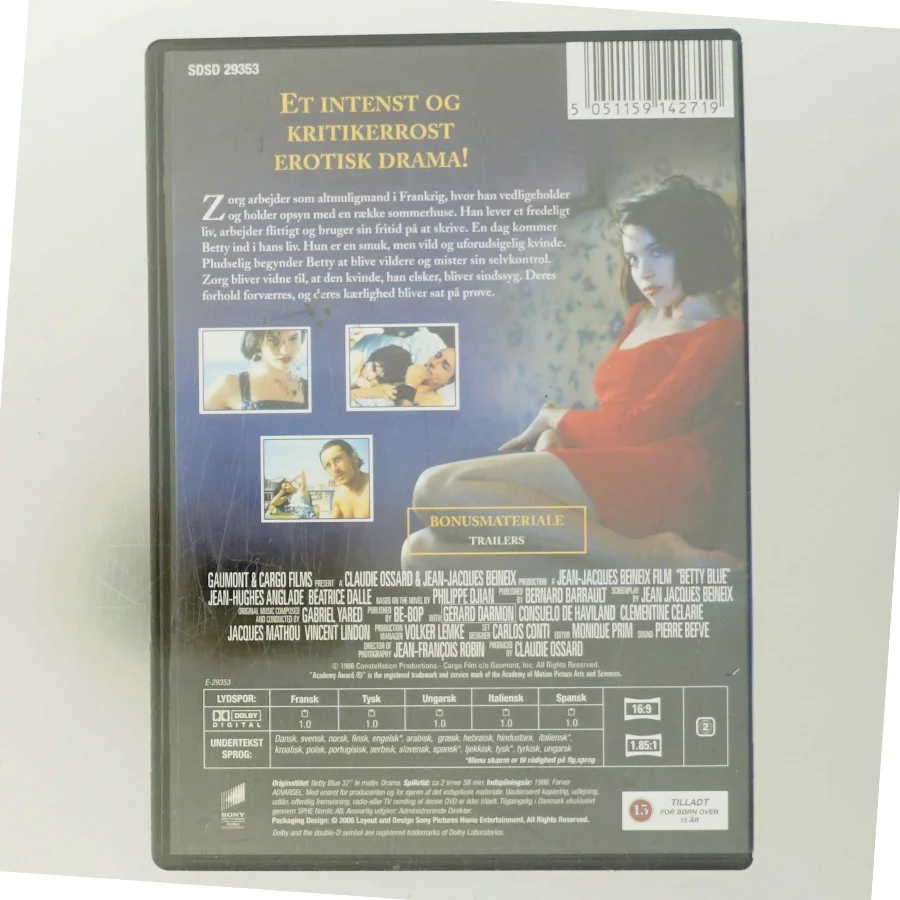 Kas - Betty Blue DVD S-t                            <span class="label label-blank pull-right">Director's cut edition</span> med Jean-Hugues Anglade (DVD)